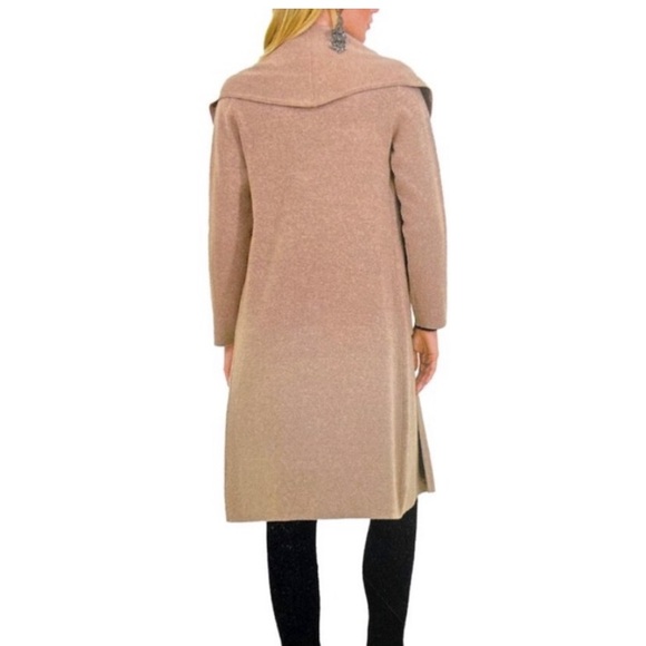 Gorgeous Boutique Sweater Cardigan Open Front, Long Duster, Heather Dark Sand, S - Picture 2 of 4